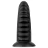 BUTTR Double Ribbed - γιγαντιαίο ραβδωτό πρωκτικό βύσμα (μαύρο) - 26 εκ.