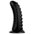 BUTTR Double Ribbed - γιγαντιαίο ραβδωτό πρωκτικό βύσμα (μαύρο) - 26 εκ.