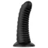 BUTTR Double Ribbed - γιγαντιαίο ραβδωτό πρωκτικό βύσμα (μαύρο) - 26 εκ.