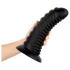 BUTTR Double Ribbed - γιγαντιαίο ραβδωτό πρωκτικό βύσμα (μαύρο) - 26 εκ.