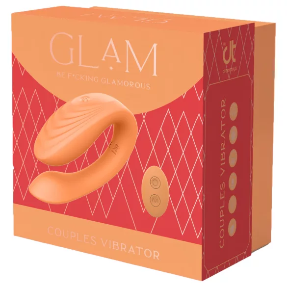 Glam - δονητής ζευγαριών επαναφορτιζόμενος με τηλεχειριστήριο - πορτοκαλί