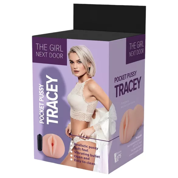 The Girl Next Door Tracey - δονούμενο τεχνητό αιδοίο - φυσικό χρώμα