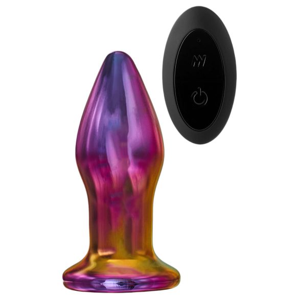Glamour Glass - κωνικός, ραδιοελεγχόμενος, γυάλινος δονητής πρωκτού (χρωματιστός)