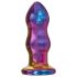 Glamour Glass - γυάλινος πρωκτικός δονητής - κυματιστός (πολύχρωμος)