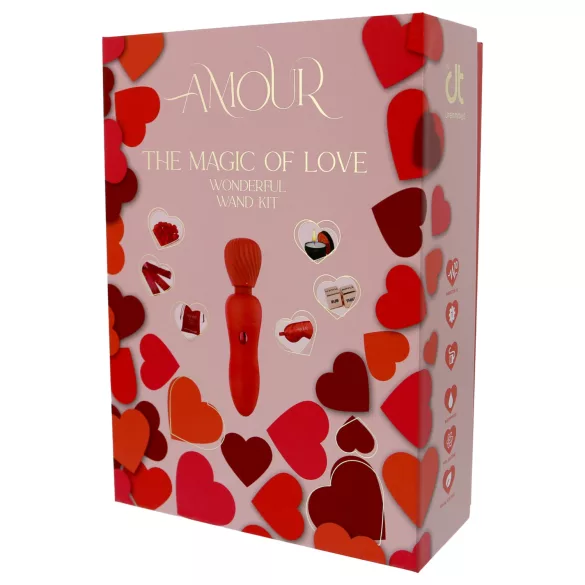Dreamtoys Amour - σετ δονητή wand (κόκκινο)