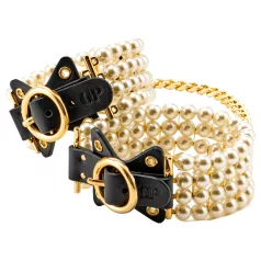   Allure - χειροπέδες αστραγάλου με πέρλες - μαύρο