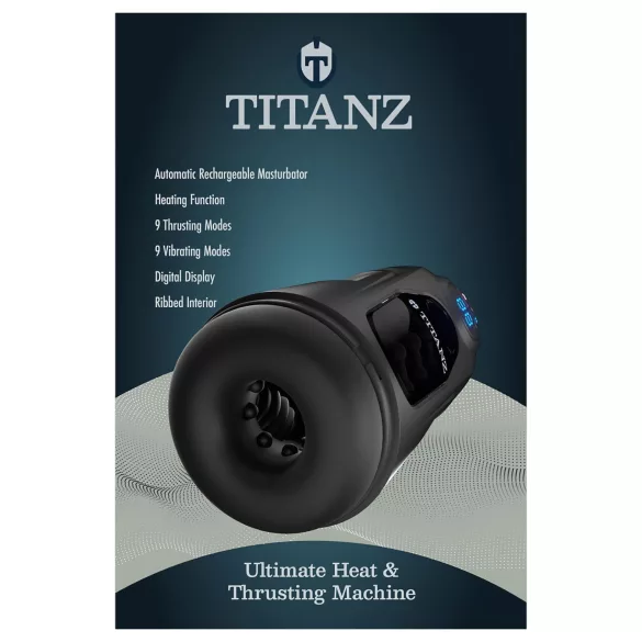 Titanz Ultimate Heat & Thrusting - αυτόματο ανδρικό masturbator (μαύρο)