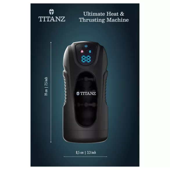 Titanz Ultimate Heat & Thrusting - αυτόματο ανδρικό masturbator (μαύρο)