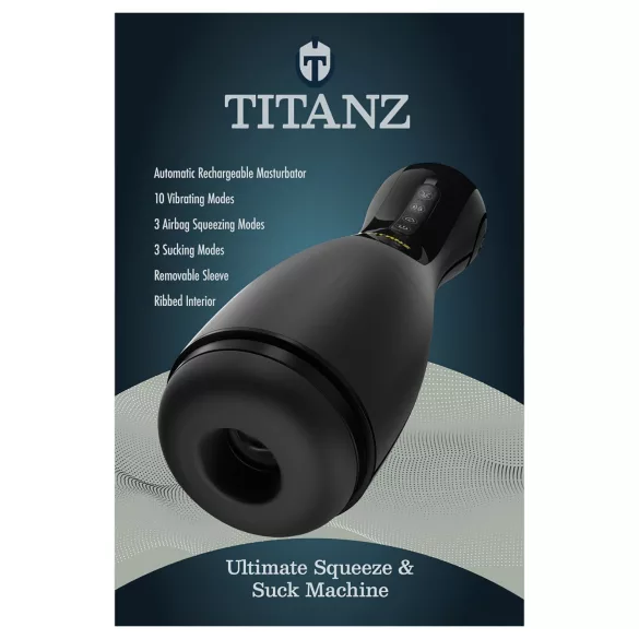 Titanz Ultimate Squeeze & Suck - αυτόματο ανδρικό αυνανιστήρι (μαύρο)