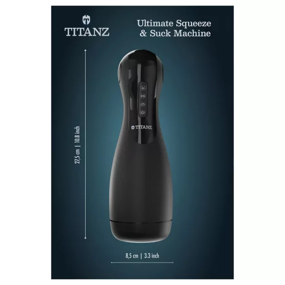 Titanz Ultimate Squeeze & Suck - αυτόματο ανδρικό αυνανιστήρι (μαύρο)