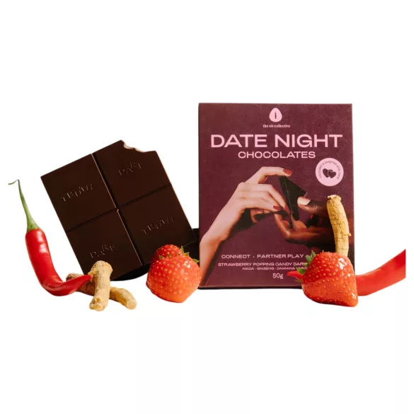 The Oh Collective Date Night - μαύρη σοκολάτα με μήλο και φράουλα για ζευγάρια (50g)