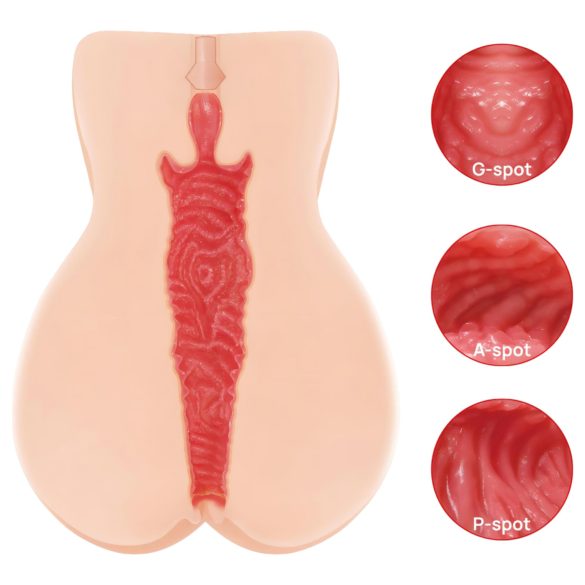 Kokos Onahole 004 - ανδρικό αυνανιστής με διπλό στρώμα - φυσικό χρώμα