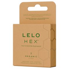   LELO Hex Organic - προφυλακτικό ενισχυμένο - φυσικό λάτεξ - 3 τεμάχια