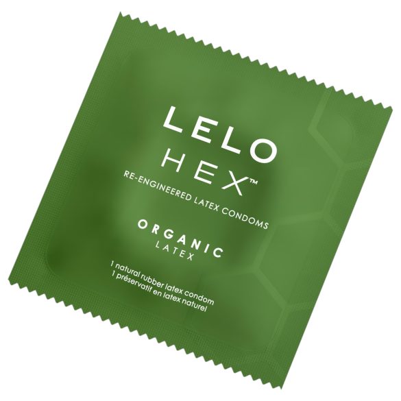 LELO Hex Organic - προφυλακτικό ενισχυμένο - φυσικό λάτεξ - 3 τεμάχια