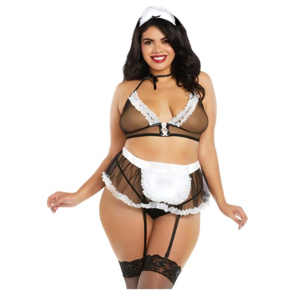 Dreamgirls Υπηρέτρια Plus Size Διάφανο Δίχτυ - στολή καμαριέρας (XL-XXL)