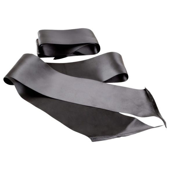 S&M - σετ μεταξένιο μαντήλι δεσίματος - μαύρο (2 τεμάχια)