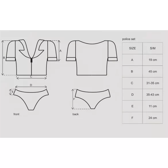 Obsessive - στολή αστυνομικίνα σετ - γυναίκα - S/M