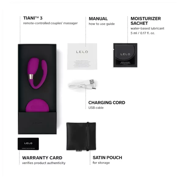 LELO Tiani 3 - δονητής ζευγαριών - σιλικόνη - μωβ