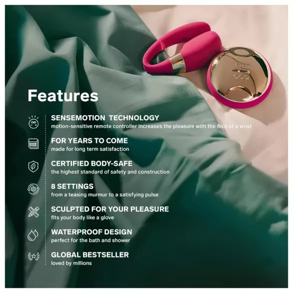 LELO Tiani 3 - δονητής ζευγαριών - σιλικόνη - μωβ