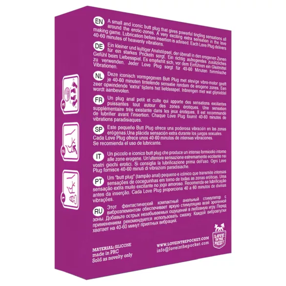 Love Plug - μίνι δονητής πρωκτού - δονητική σφήνα - μαύρο