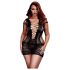BACI Plus Size - Κορσές Μίνι Φόρεμα κοντό μανίκι - Μαύρο (XL-XXL)