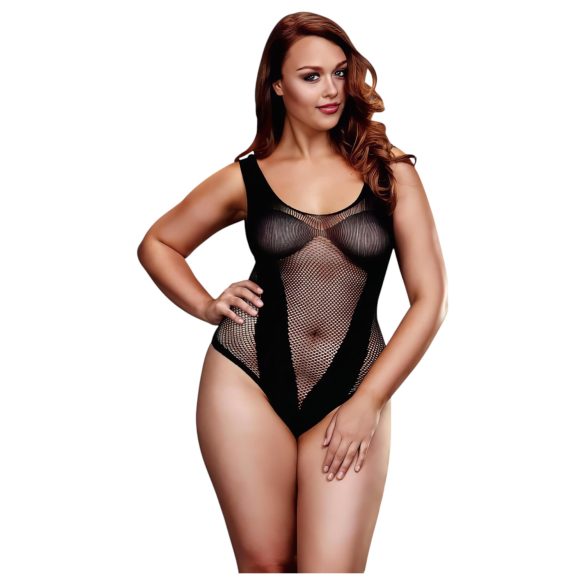 BACI Plus Size - Μαύρο Διχτυωτό Σώμα - Ραφινάτο (XL-XXL)