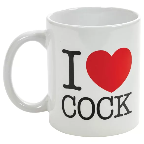 I Love Cock - κούπα, ερωτικό δώρο (λευκό)