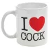 I Love Cock - κούπα, ερωτικό δώρο (λευκό)