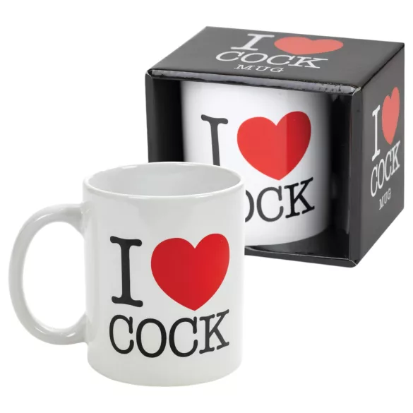 I Love Cock - κούπα, ερωτικό δώρο (λευκό)