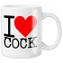 I Love Cock - κούπα, ερωτικό δώρο (λευκό)