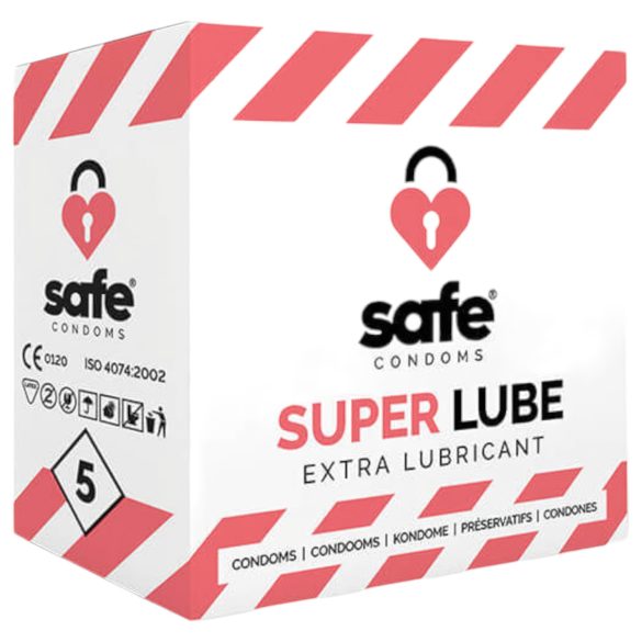 SAFE Super Lube - έξτρα λιπαντικά προφυλακτικά (5 τεμ)