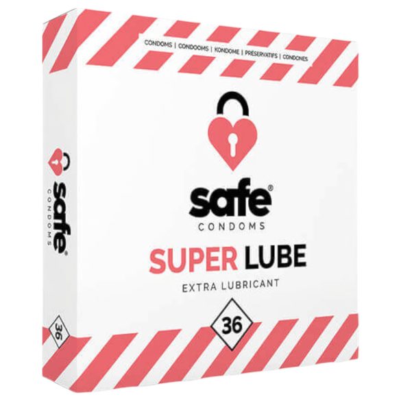 SAFE Super Lube - επιπλέον λιπαντικά προφυλακτικά (36 τεμ.)