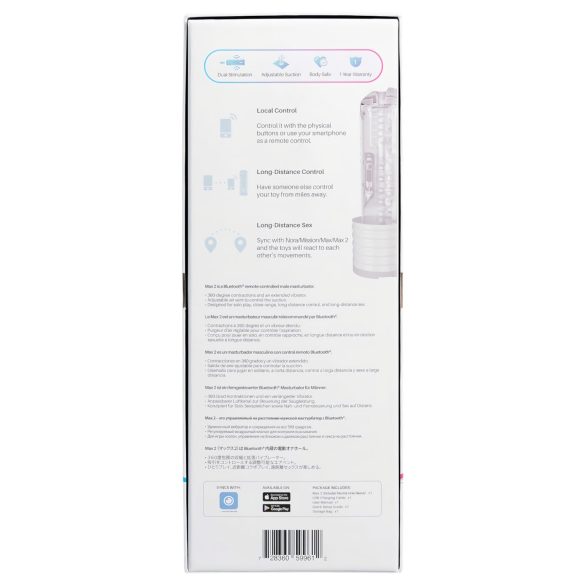 LOVENSE Max 2 - έξυπνο ανδρικό masturbator (λευκό)