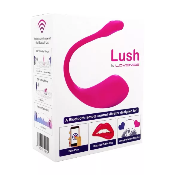 Lovense Lush 2 - φορετό δονητικό αυγό με έλεγχο μέσω εφαρμογής (ροζ)