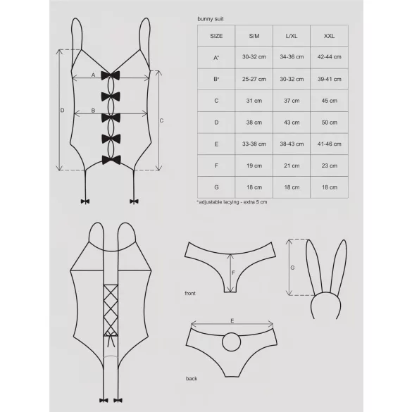 Obsessive - στολή λαγουδίνα - ροζ - γυναικεία ερωτική εμφάνιση - L/XL