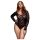 Ολόσωμο μαύρο δαντελωτό κορμάκι BACI Plus Size (XL-XXL)