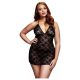 BACI - Δαντελένιο babydoll με λαιμόκοψη - Μαύρο (XL-XXL)