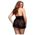 BACI - babydoll δαντέλα plus size με λαιμόκοψη - μαύρο (XL-XXL)