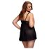 BACI Plus Size - Ανοιχτό, Πουά Babydoll - Μαύρο (XL-XXL)