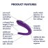 Satisfyer Double Classic - αδιάβροχος, επαναφορτιζόμενος δονητής για ζευγάρια (μωβ)