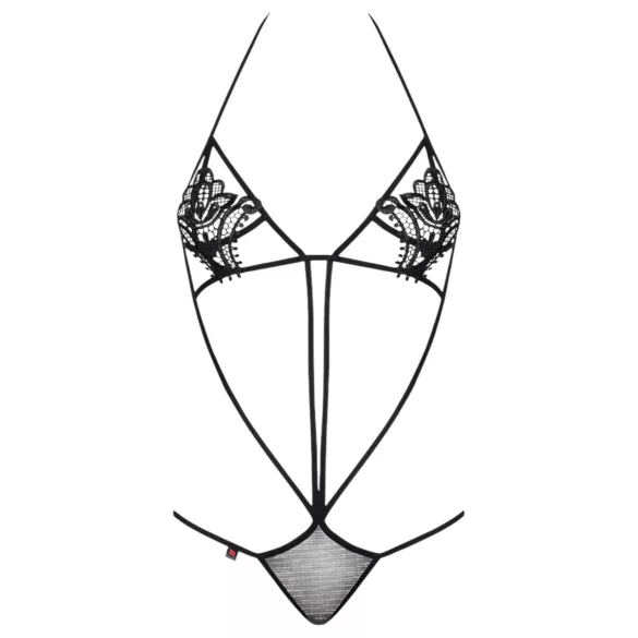 Obsessive Luiza - κορμάκι με τιράντες τουλίπα - μαύρο S/M