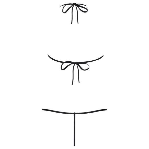 Obsessive Luiza - κορμάκι με τιράντες τουλίπα - μαύρο S/M