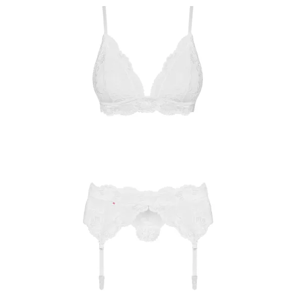 Obsessive - σετ εσώρουχα δαντέλα - λευκό - γυναικεία - L/XL