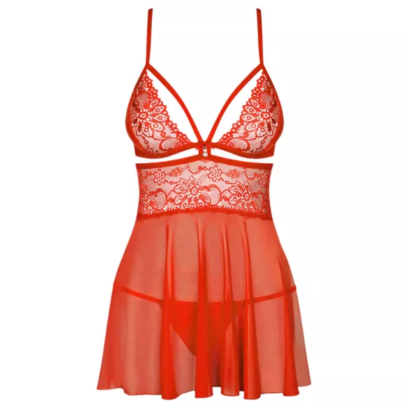 Obsessive - babydoll δαντέλα sexy με string - κόκκινο - L/XL