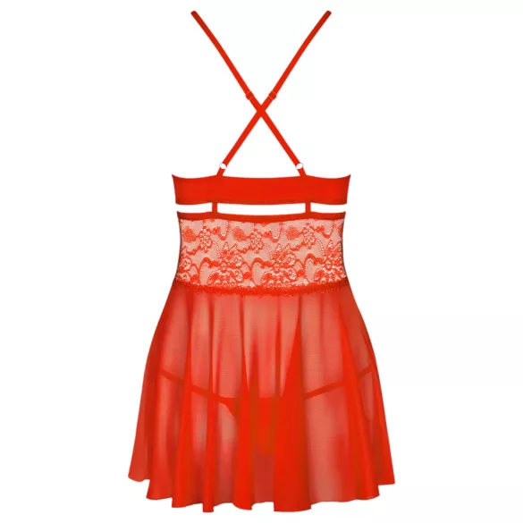 Obsessive - babydoll δαντέλα sexy με string - κόκκινο - L/XL