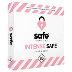   SAFE Intense - Ριγέ και με κουκκίδες προφυλακτικά (36 τεμάχια)