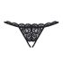 Obsessive 831-THC-1 - Ανοιχτό Μαύρο Δαντελένιο String με Μικρούς Φιόγκους - L/XL