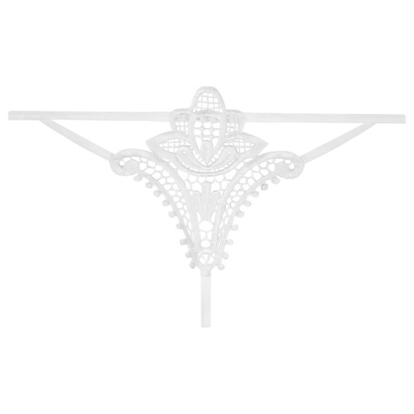 Obsessive Luiza - γυναικείο string με τουλίπες - λευκό - L/XL