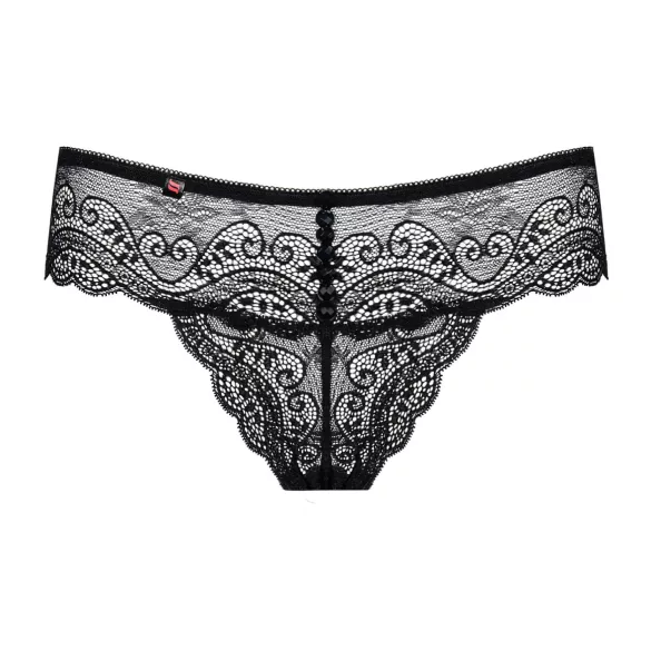 Obsessive - γυναικείο string με δαντέλα και στρας - μαύρο - L/XL