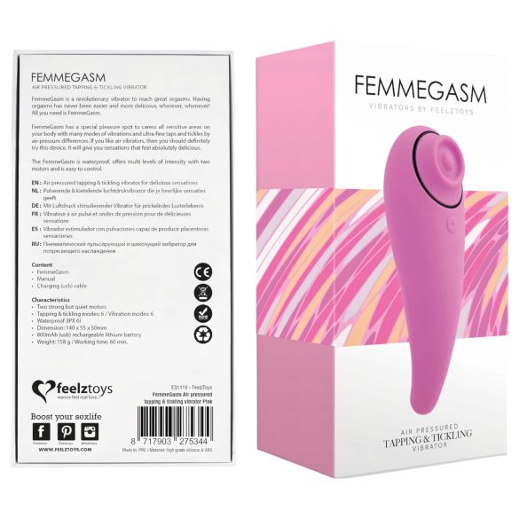 FeelzToys Femmegasm - επαναφορτιζόμενος 2 σε 1 δονητής κλειτορίδας (ροζ)